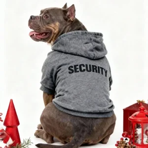 Gray Fleece Hoodie with Bold 'SECURITY' Print