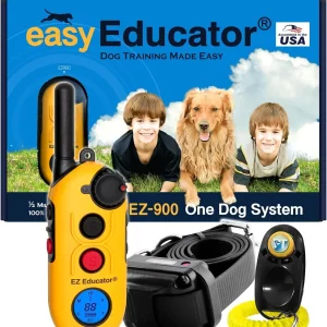 EZ-900 E Collar for Dog Training with Remote - 1/2 Mile Range, Waterproof, 256 Blunt Stimulation Levels, Tone or Vibration Mode,