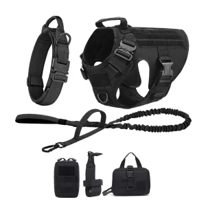 Tactical Dog Harness Collar Leash