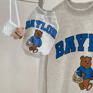 Luxury Dog Hoodies for Small Dogs Bear Printed Dog Sweatshrit