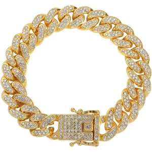 Dog Chain Diamond Collar Walking Metal Chain Colla