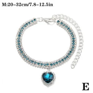 Luxury Crystal Cat Collar Love Pendant Necklace