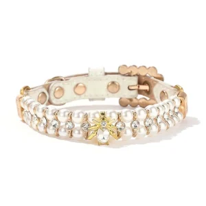 Adjustable Dog Cat Pearl Collars Rhinestone Bling