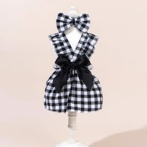 Summer Dog Dress Cotton Ruffle Trim Princess