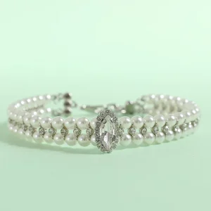 Luxury Cat Puppy Pearl Necklace Rhinestone Collar