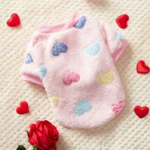 Cute Heart Print Flannel Dog Vest