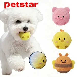 Pet Ball, Plush Animal Shape, Dogs Squeaky Chew Toy