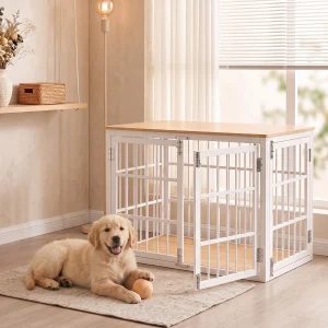 JHK 38 Inch Iron Wood Dog Cage