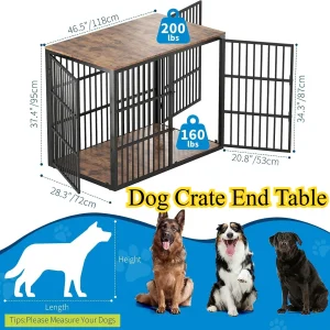 Garvee 48 inch Heavy Duty Dog Kennels 3 Lockable Doors Wooden