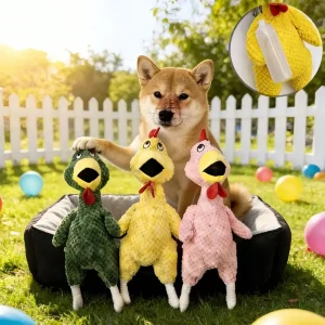 Squeaky Screaming Chicken Plush Dog Toy