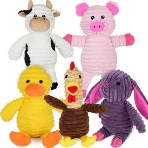 5 Pack Dog Toys Squeaky Toys, Assortment Value Bundle